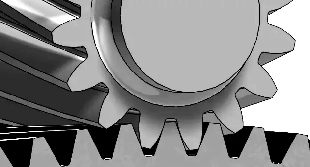 Helical gear contact