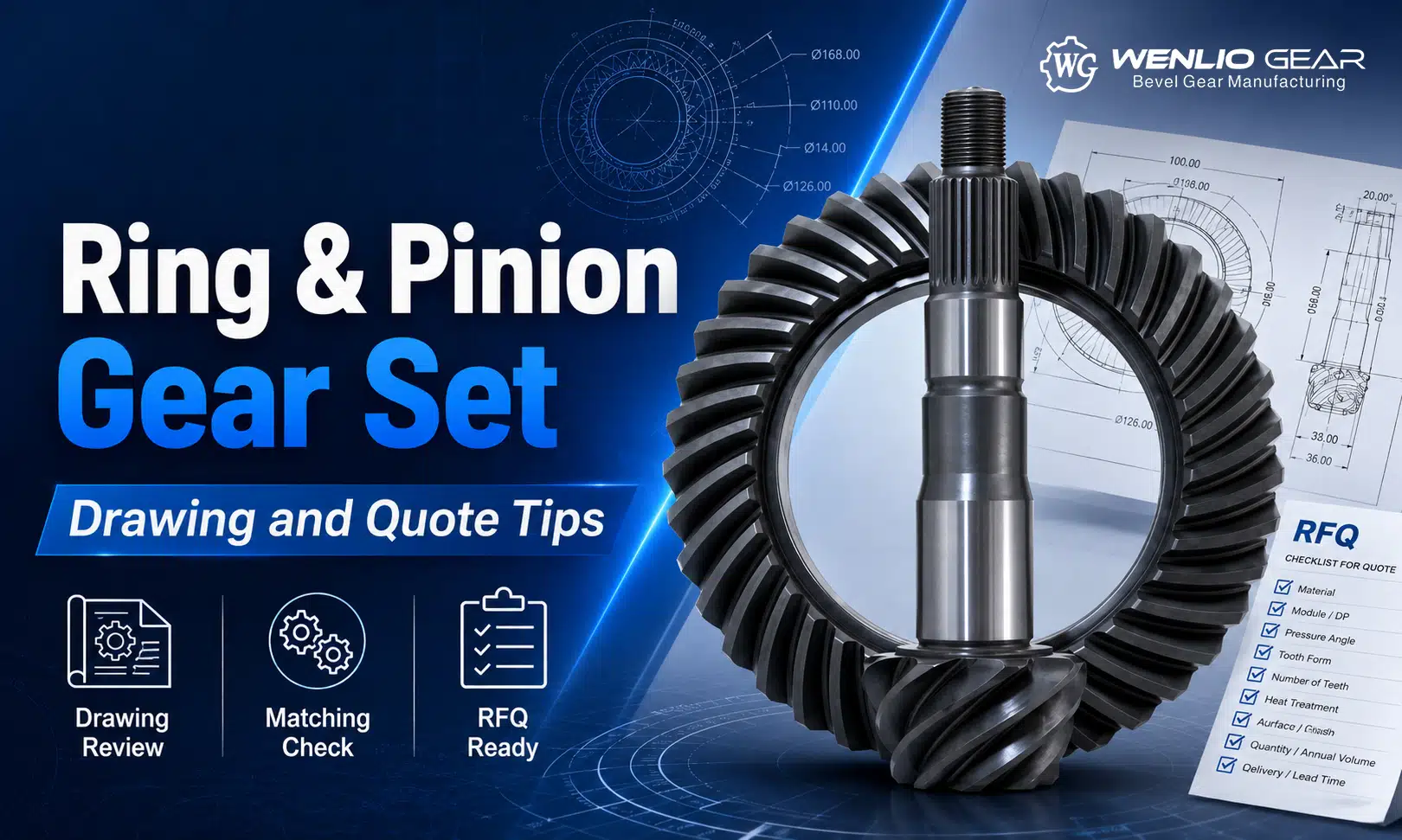 Ring and Pinion Gear Set Drawing and Quote Tips